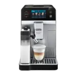 اسپرسوساز تمام اتوماتیک دلونگی مدل ECAM470.75.TXB رنگ مشکی تیتانیوم سری Eletta Explore با صفحه لمسی رنگی و کارافه‌های شیر LatteCrema