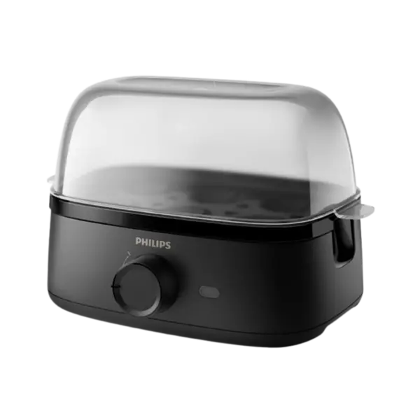 تخم مرغ پز فیلیپس مدل HD9137 مشکی با ظرفیت ۶ عددی و درپوش شفاف در فروشگاه bndx.ir